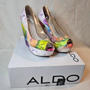 Aldo Brindamour Peep-Toe Wedge Sandals - Size 39